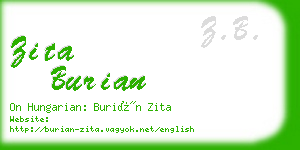 zita burian business card